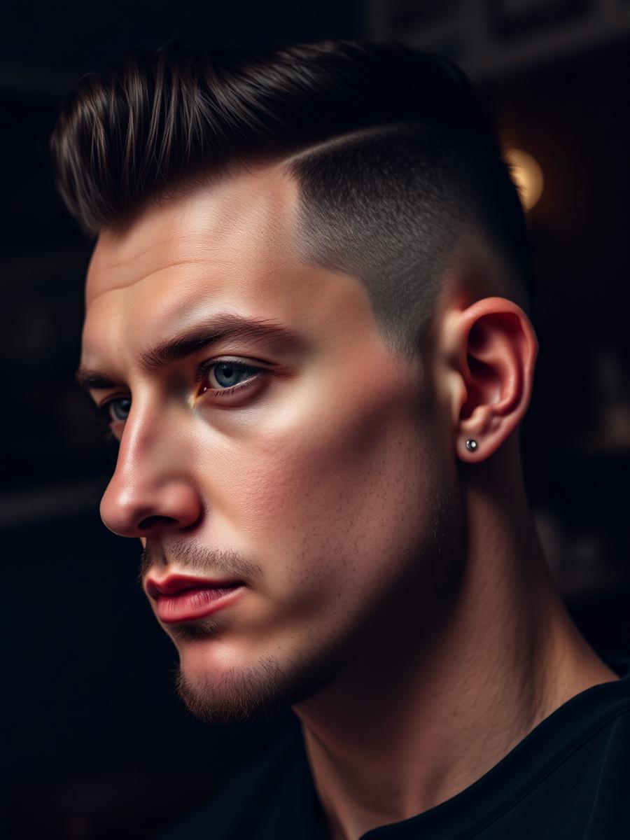 Corte masculino clássico finalizado